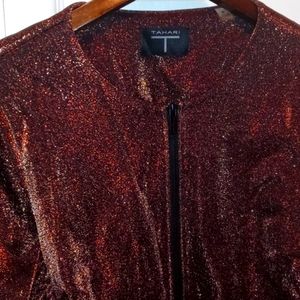 T TAHARI SPARKLE CROP JACKET